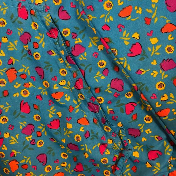 Hanna Anderesson Blue Floral Pull Over Hooded Jacket Size 12 - Picture 2 of 5